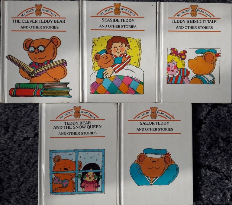 Five Vintage My Teddy Bear Tales Books/book – post or collect
