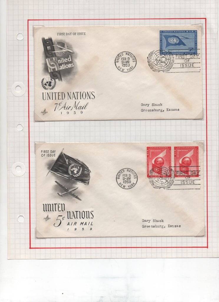 186 United Nations first day covers