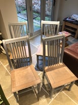 Solid wood dining chairs x4