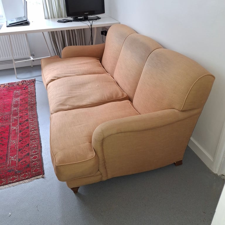 HUGE Handmade Vintage Linen Sofa