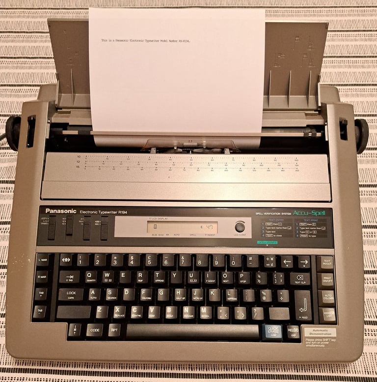 image for Electronic Typewriter Panasonic KX-R194, v.good condition.