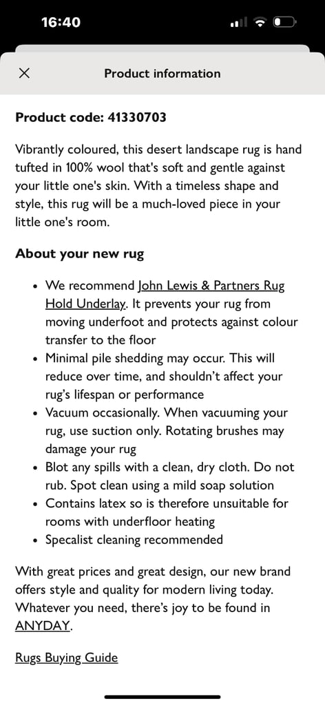 John Lewis wool carpet 