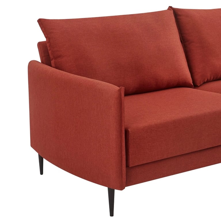 *New* Burnt Orange Fabric Sofa 2 Seater 