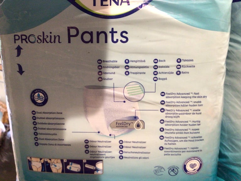 2 packs of XL Tena Proskin Pants super absorbency 