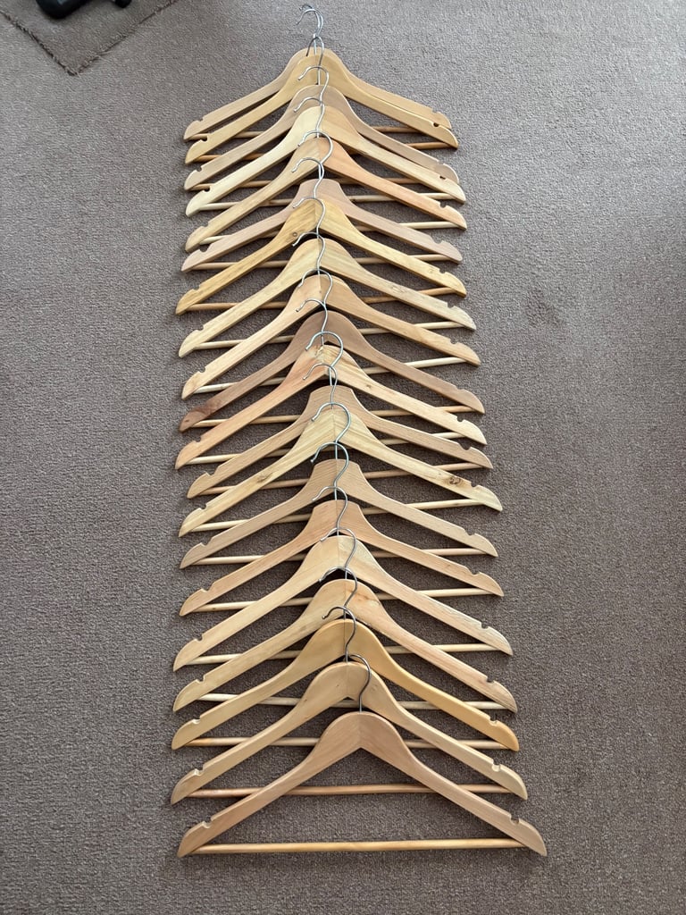 image for 20 x Wood Clothing Hangers - New