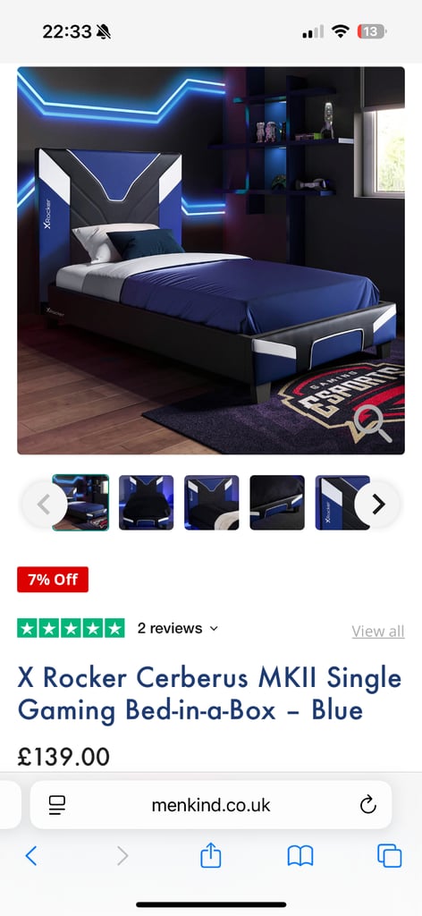 image for X Rocker Single Gaming Bed