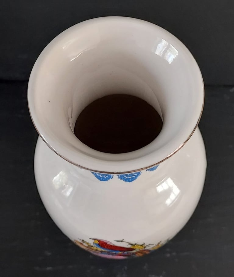 Bird and Floral Design Ceramic Vase 20 cm Tall