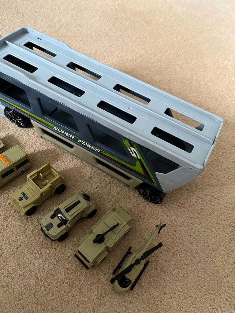 Army car transporter toy