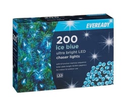 NEW Everyday 200 Cool Blue Ultra Bright LED Chaser Lights Xmas Christmas Sparkle 17m Indoor Outdoor