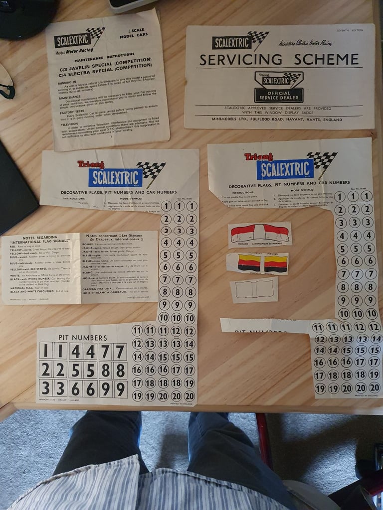 SCALEXTRIC instructions, flags, pit stop, throttle, cars, servicing