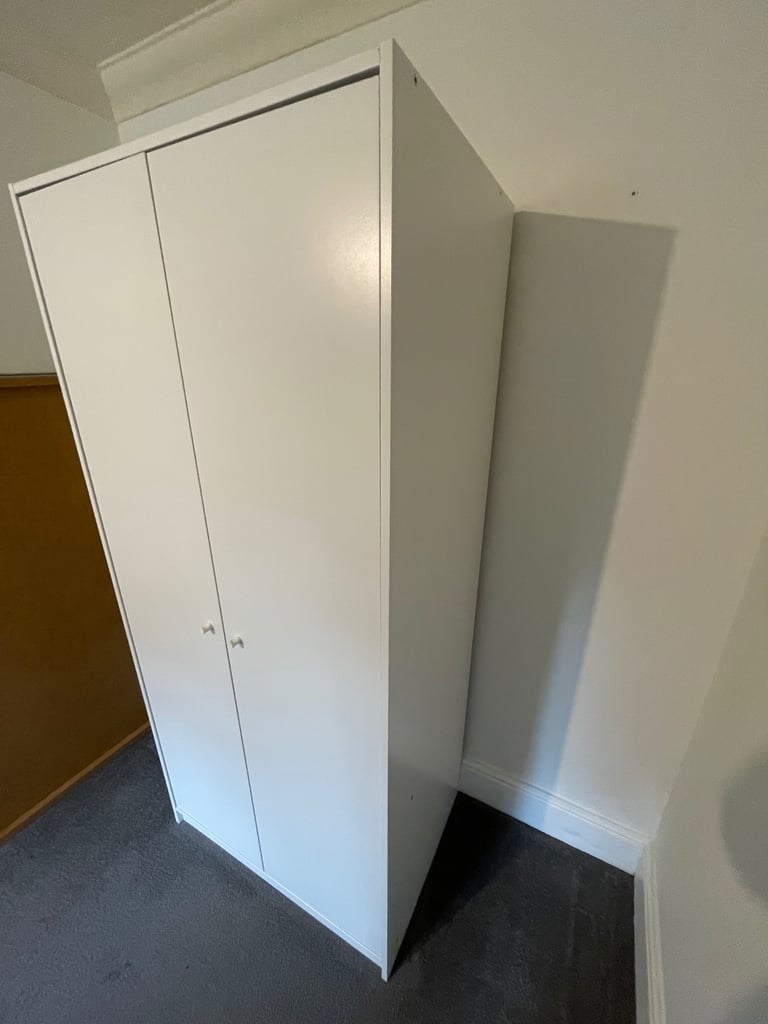 White 2 door wardrobe