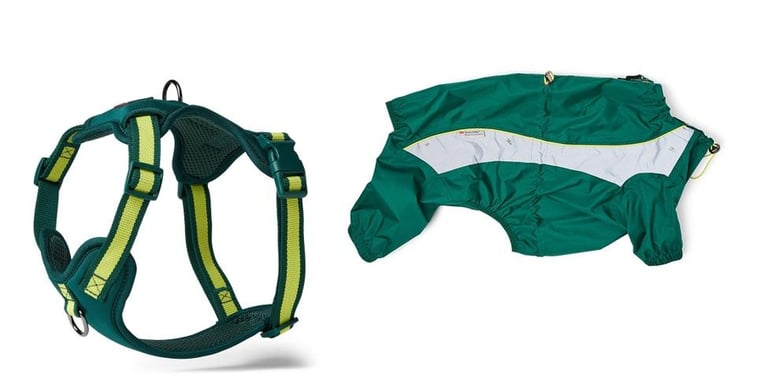 Brand new, 3 Peaks dog harness and waterproof coat