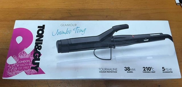 Toni Guy TGIR1927UK 38mm Professional Jumbo Tong Black With 3m