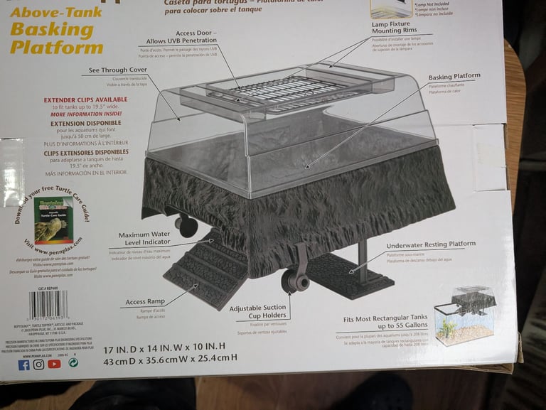 Penn-Plax Reptology Turtle Topper Above-Tank Basking Platform and Dock