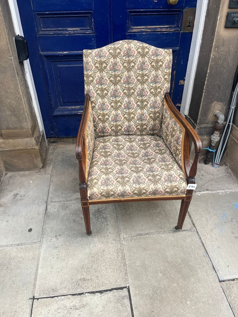 image for Antique Tub style Chair , good quality . On castor wheels . 