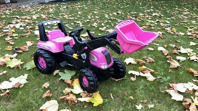 Girl Pink Tractor and Trailer