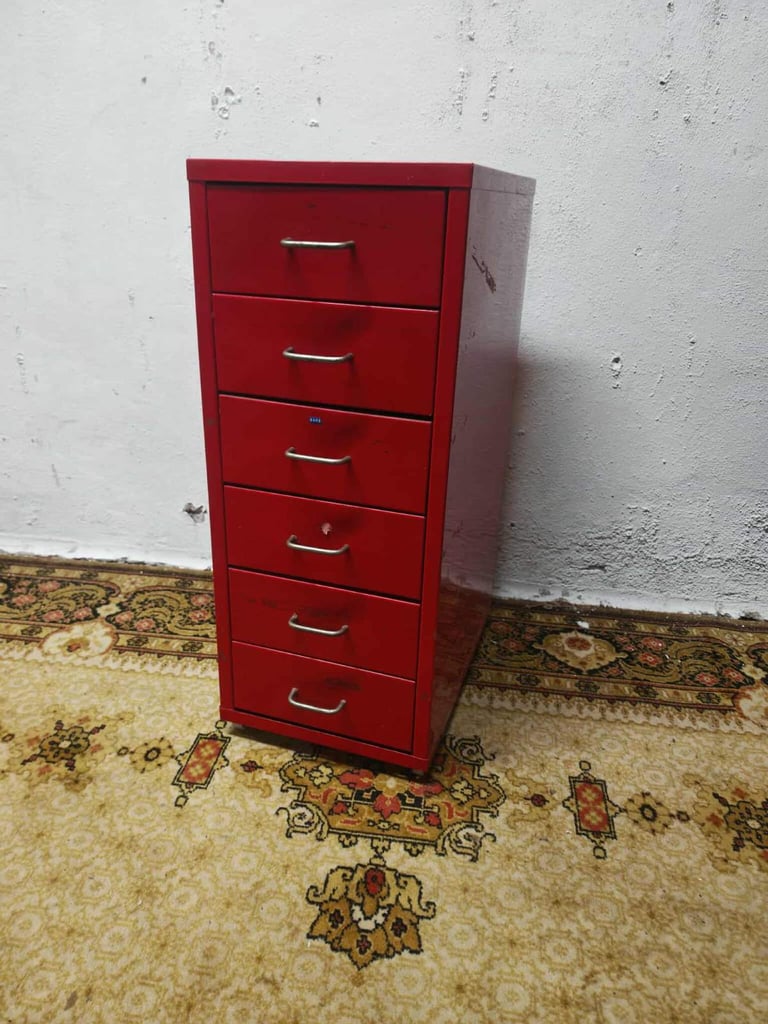 image for Metal red filing cabinet 