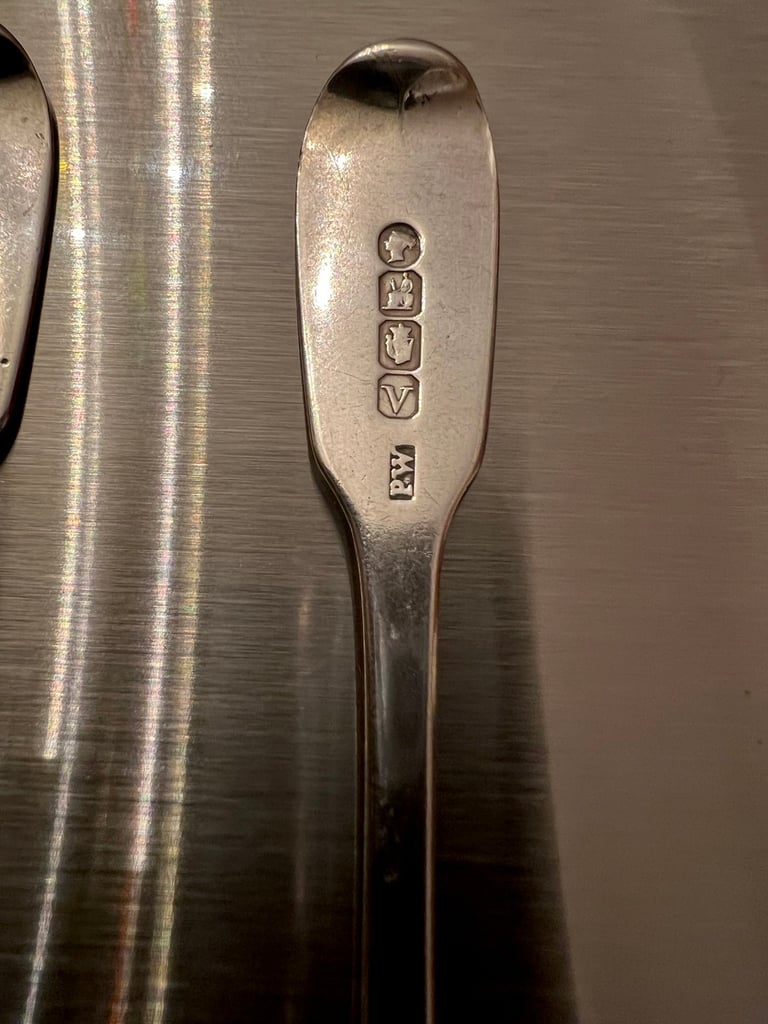 Rare antique provincial Irish sterling silver egg spoons Dublin 1841