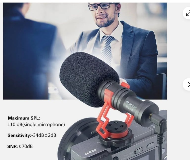 Brand New MCOPLUS VM-D02 Cardioid Shotgun Mic Microphone for Camera & Smartphone