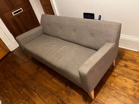 image for Mid century-style grey John Lewis sofa