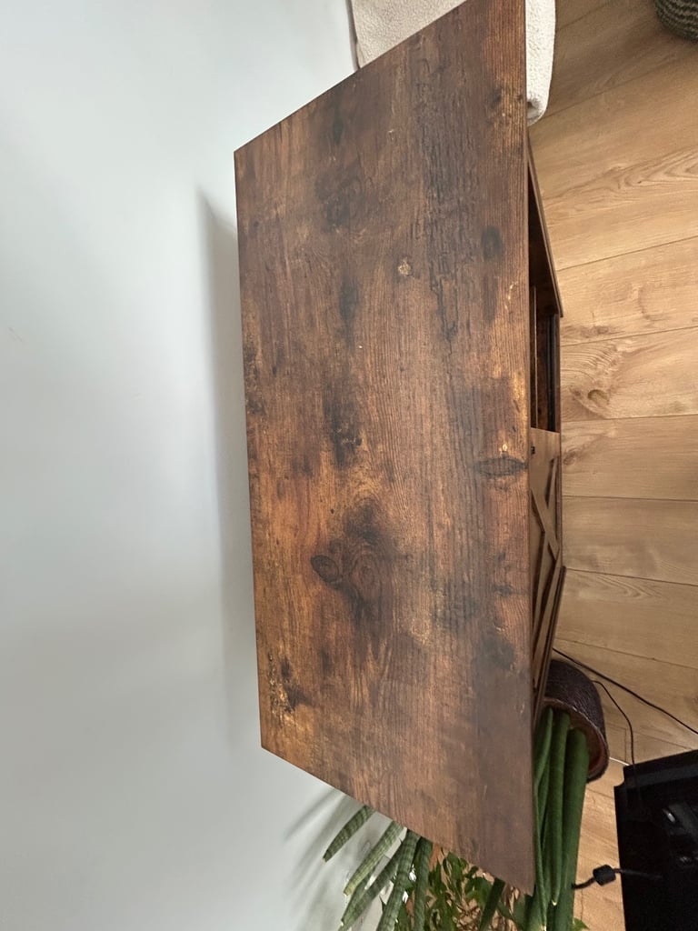 Bookcase / Tv stand with sliding barn door - excellent condition