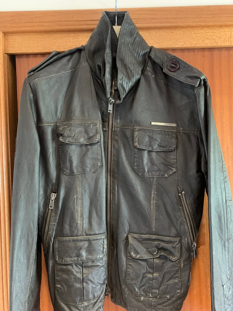 Superdry Brad Leather Jacket XL | in Peterhead, Aberdeenshire | Gumtree