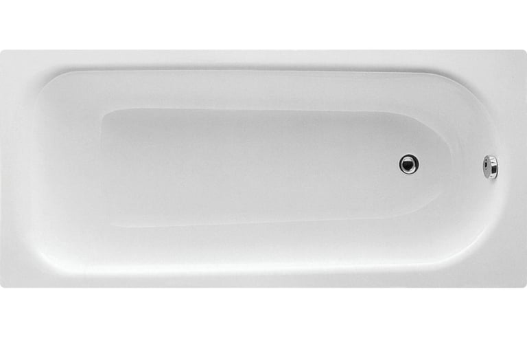 image for New White Eurowa Steel Single End 2TH Bath 1600x700mm RRP £228 Our Price £145