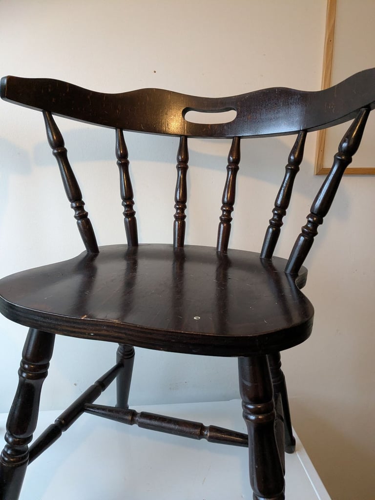 Two Wooden Windsor Style Dining Chairs 