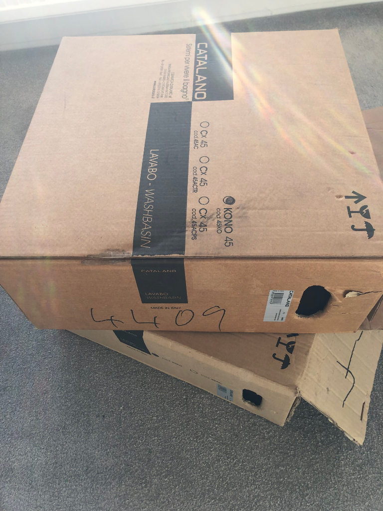 New TWO Catalano KONO 45 Italian ceramic countertop sinks