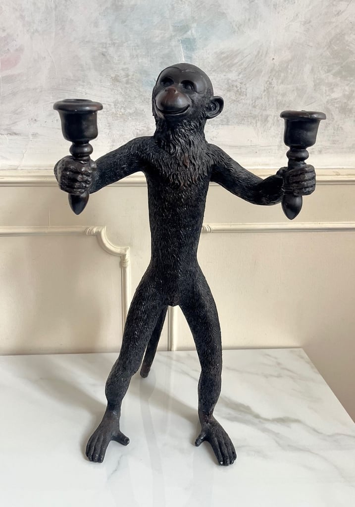 image for Large Freestanding Ape Monkey Candle Holder Candlestick Statement Ornament 56cm