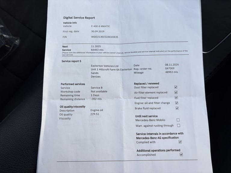 2019 Mercedes-Benz E Class E400d 4Matic AMG Line Premium 4dr 9G-Tronic SALOON DIESEL Automatic