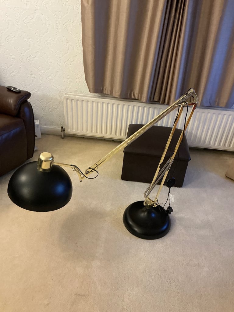 A tall angle poise lamp