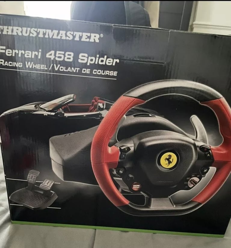 Xbox Thrustmaster Ferrari 458 Spider Steering Wheel with Foot Pedals - Red/Black