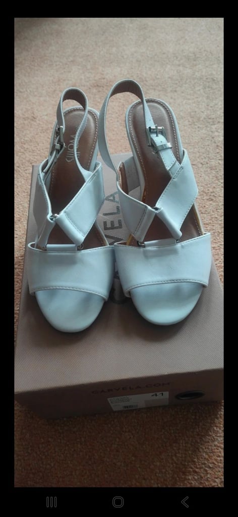 image for White Women wedge sandals