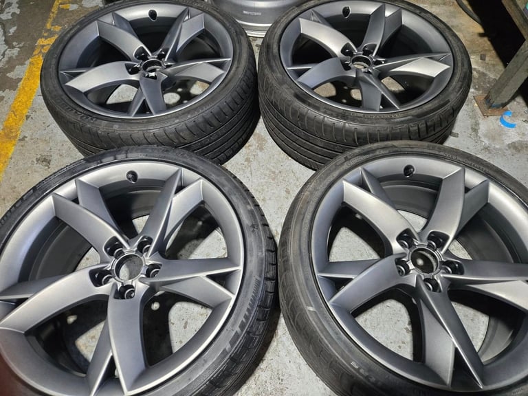 19" GENUINE AUDI S LINE Y SPOKE  ALLOY WHEELS / NEW TYRES - 5 X 112 FITMENT - AUDI A5 ETC 