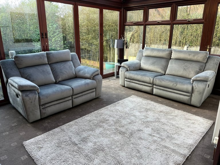 Brand New DFS® Abbey Slate Velvet 3 + 2 Seater Electric Recliner Sofas RRP  £1778 | in Rochdale, Manchester | Gumtree
