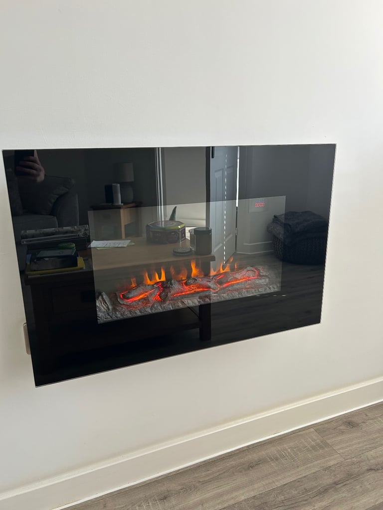 Black LED Electric Fire Place 