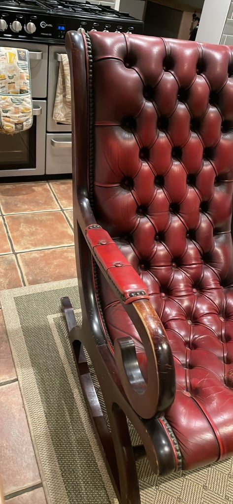 Blood Red Chesterfield Rocking Chair 