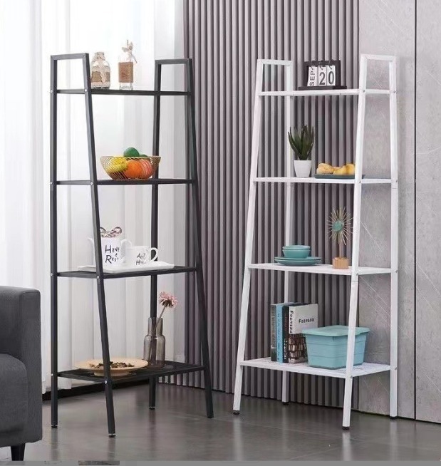 Brand New FLATPACK Metal 4 Tier Ladder Bookcase Bookshelf 