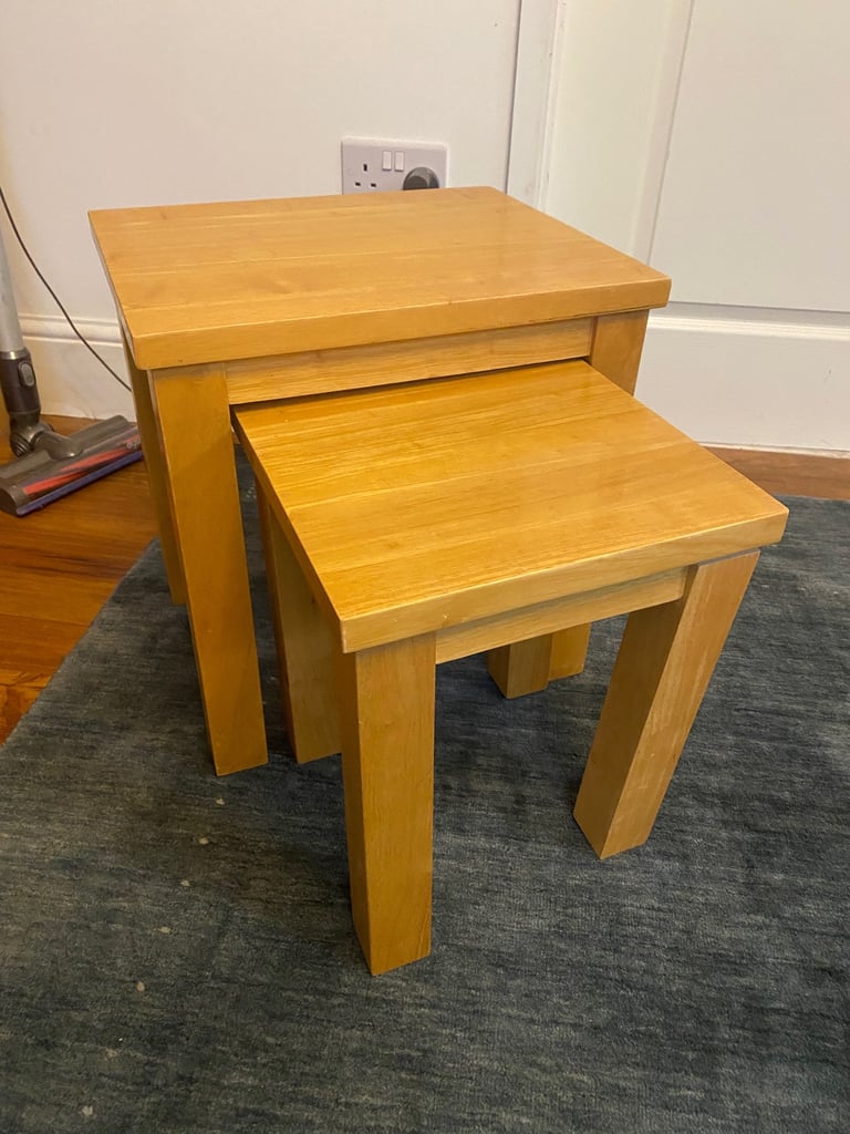 image for Lovely solid wood nest of 2 tables