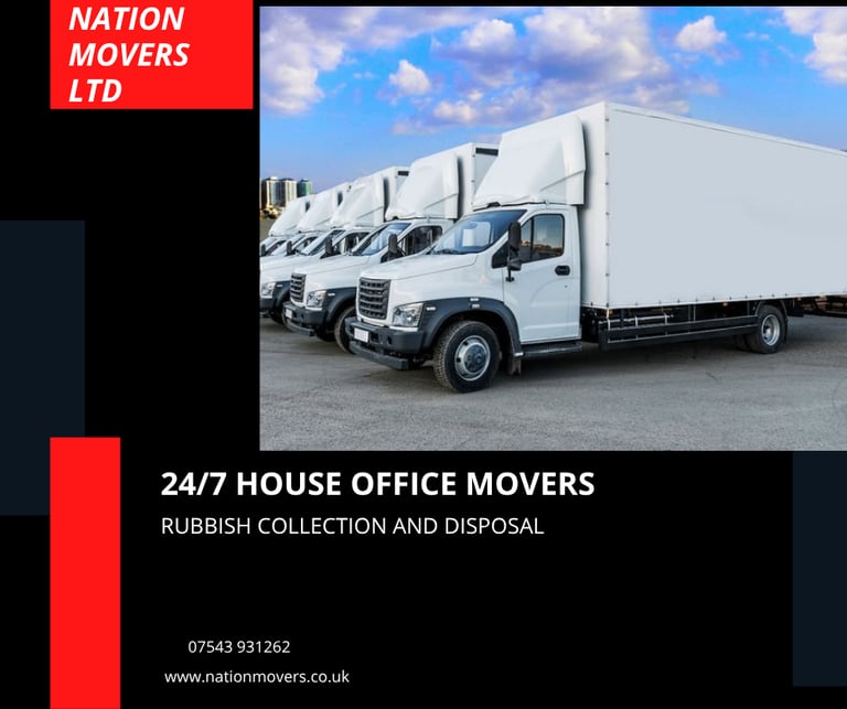 24/7 MAN AND VAN HIRE HOUSE OFFICE  FURNITURE PIANO MOVERS  RUBBISH REMOVAL UK 