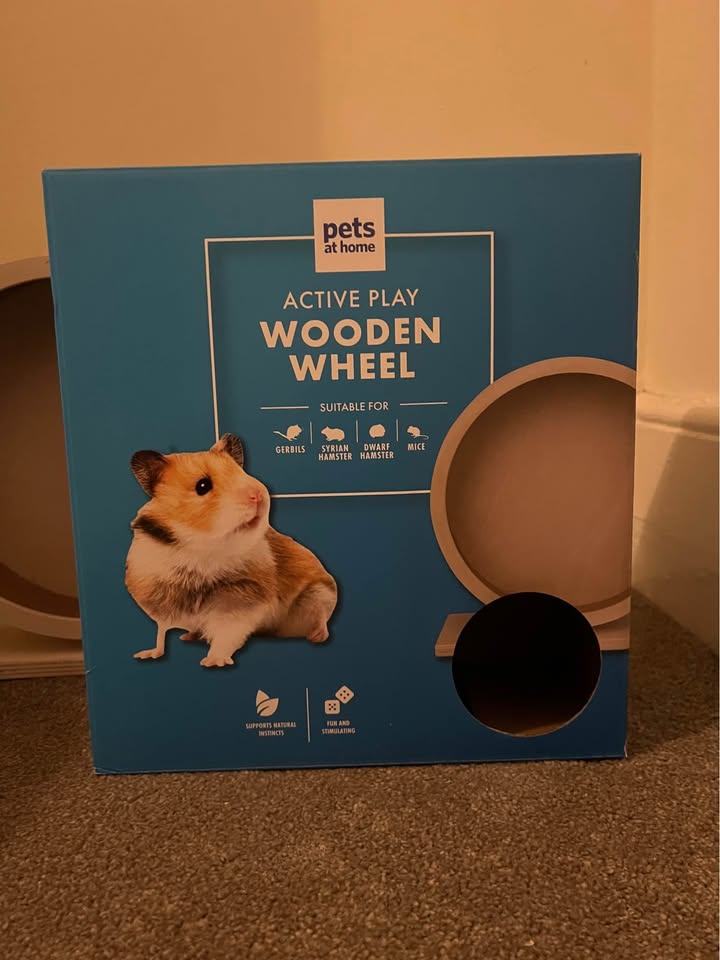 Pets at home large wooden wheel for a hamster or rat