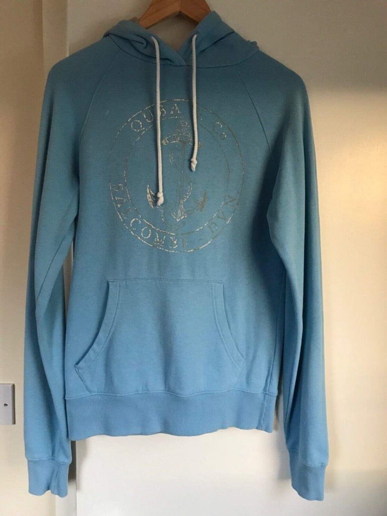 Quba & Co Women's Pale Blue Hoodie - Size 1 (Size 10 equivalent)