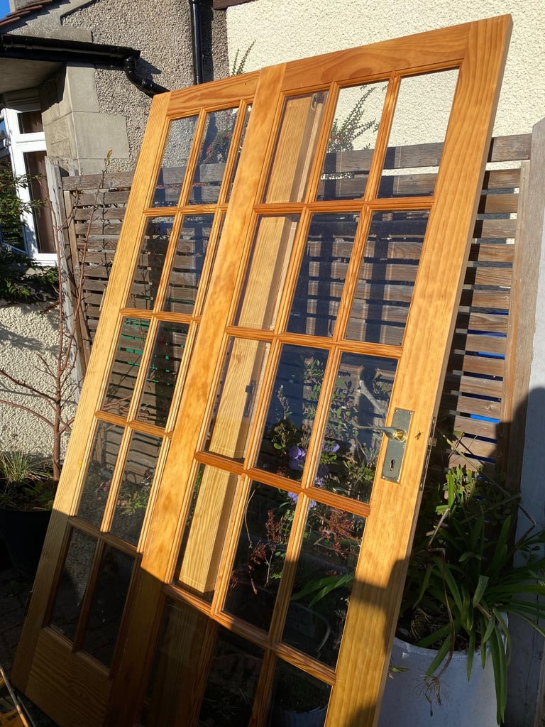 Set of two Interior doors-12 glass panels