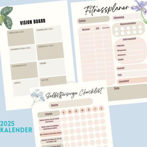 image for Kalender 2025, Digitaler Planer, Visionboard Menge