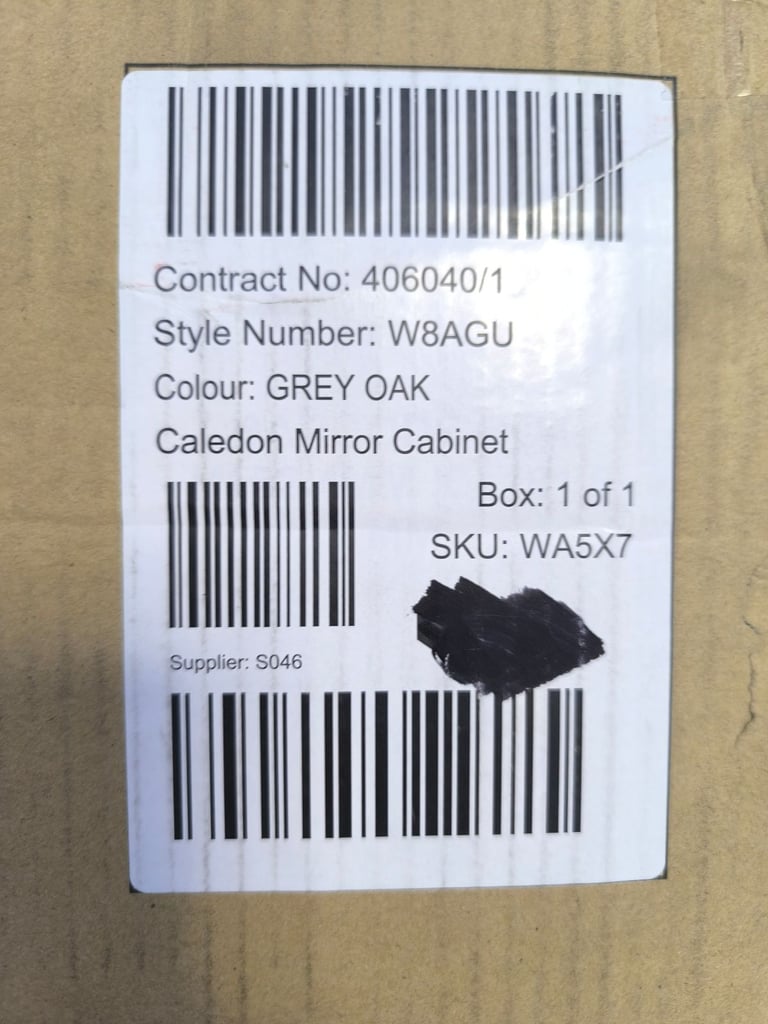 Mirrored Bathroom Wall Cabinet - Grey Oak