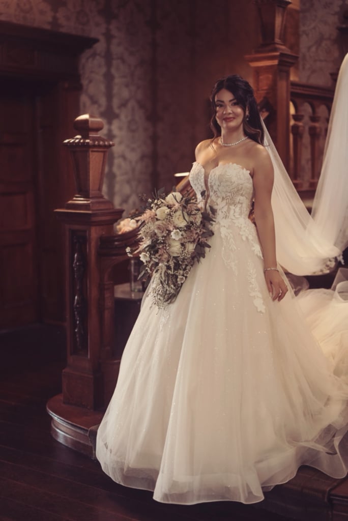 Dream Wedding Dress + Long Veil + Petticoat