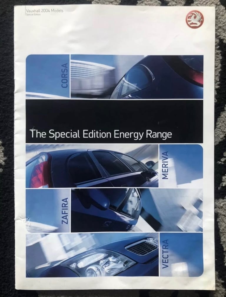 Genuine Vauxhall Corsa Meriva Zafira Vectra Energy special edition brochure 2004