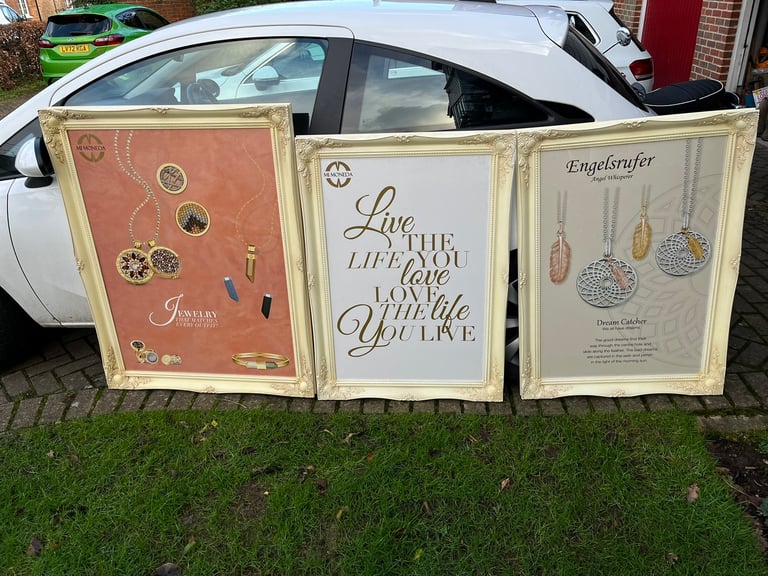 Set of 3 large cream wooden picture frames | in Sevenoaks, Kent | Gumtree