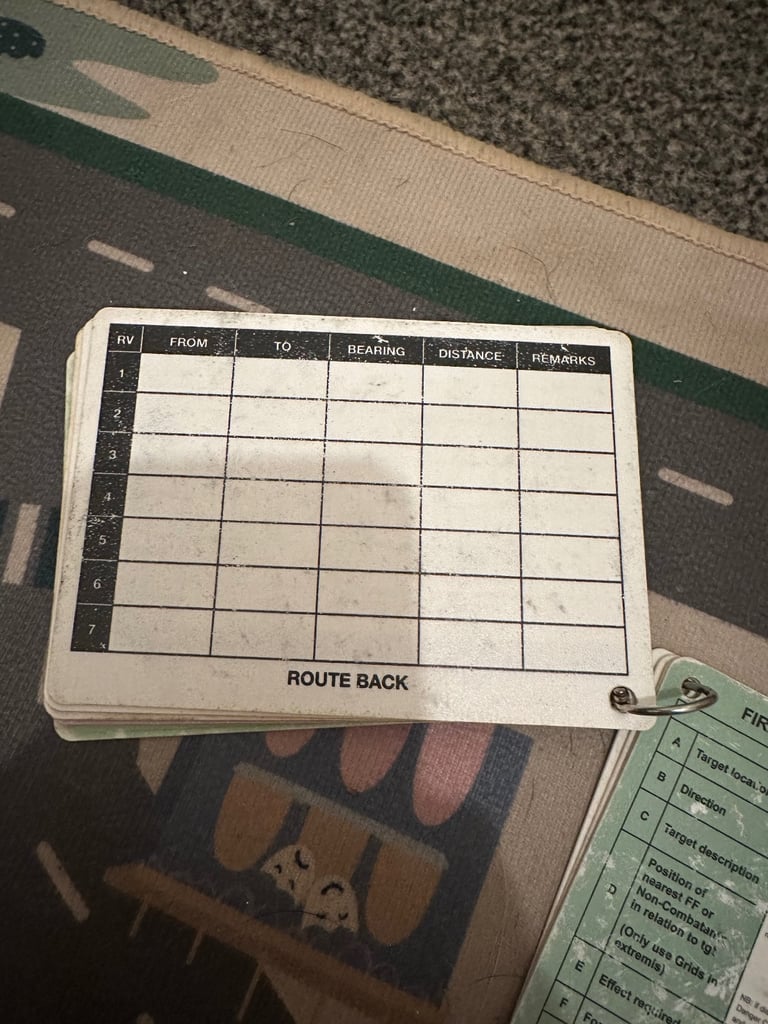 Military slates cards 